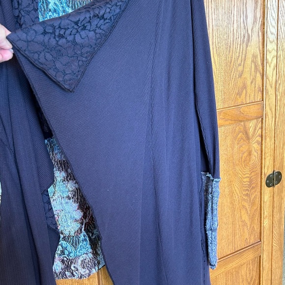 Aratta Silent Journey Sweater/jacket Boho Navy patchwork - Picture 4 of 7